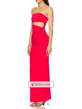 Revolve - Superdown Red Strapless Cutout Maxi Dress in Bright Red Medium